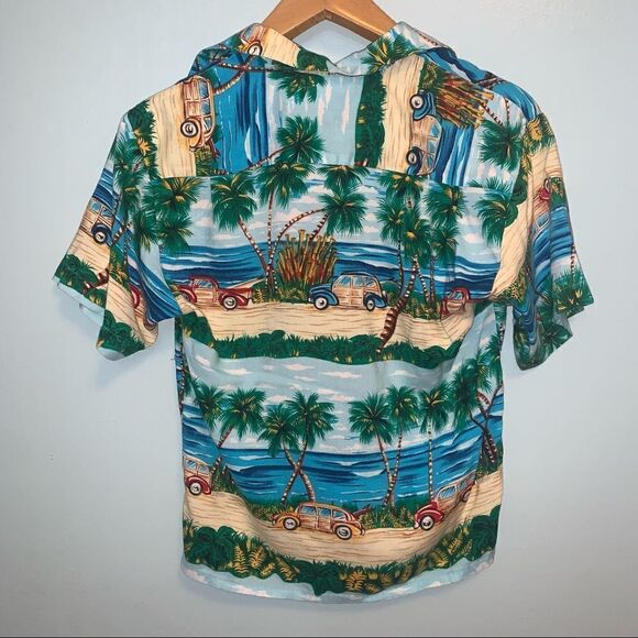 Pineapple Connections Tropical Hawaiian Beach Button Up Short Sleeve Medium - Picture 3 of 3